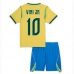 Brasilien Vinicius Junior #10 Barnkläder Hemma matchtröja till baby VM 2026 Kortärmad (+ Korta byxor) Billigt